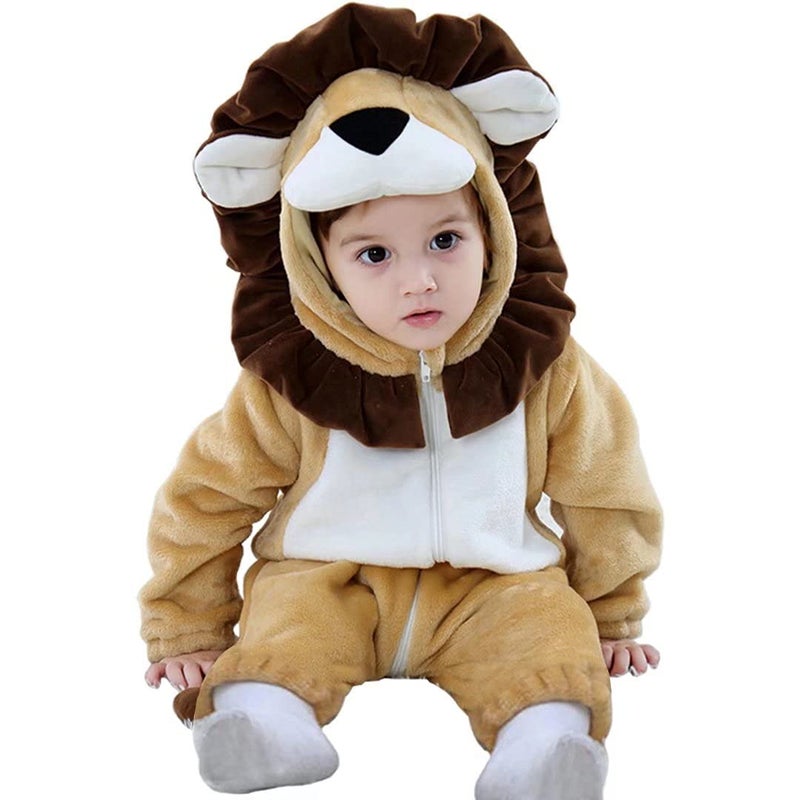 OLLULL Baby Lion Costumes Unisex Toddler Outfit Halloween Dress Up Romper 3-6 Months - Image 1